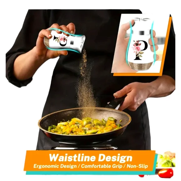 2 Piece Red Glass Salt & Pepper Shaker With Stainless Steel Lid - Picture 6 of 8